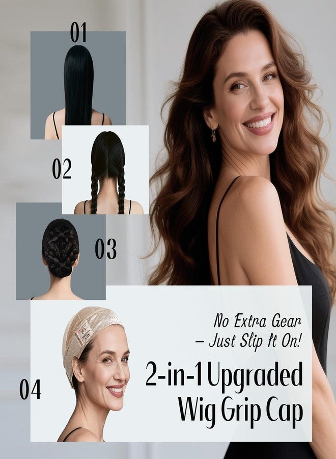 Dreamlover Wide Wig Grip Cap for Glueless Wigs, 2-in-1 Non Slip Wig Caps with Velvet Wig Grip Band for Women, Nude, 1 Piece - Image 5